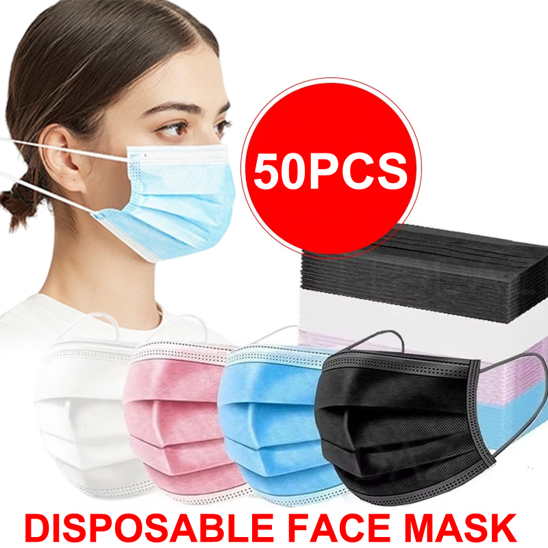 [H]50Pcs 3-layer Mask Face Mas - огляд і ціна Disposable Mask Blue