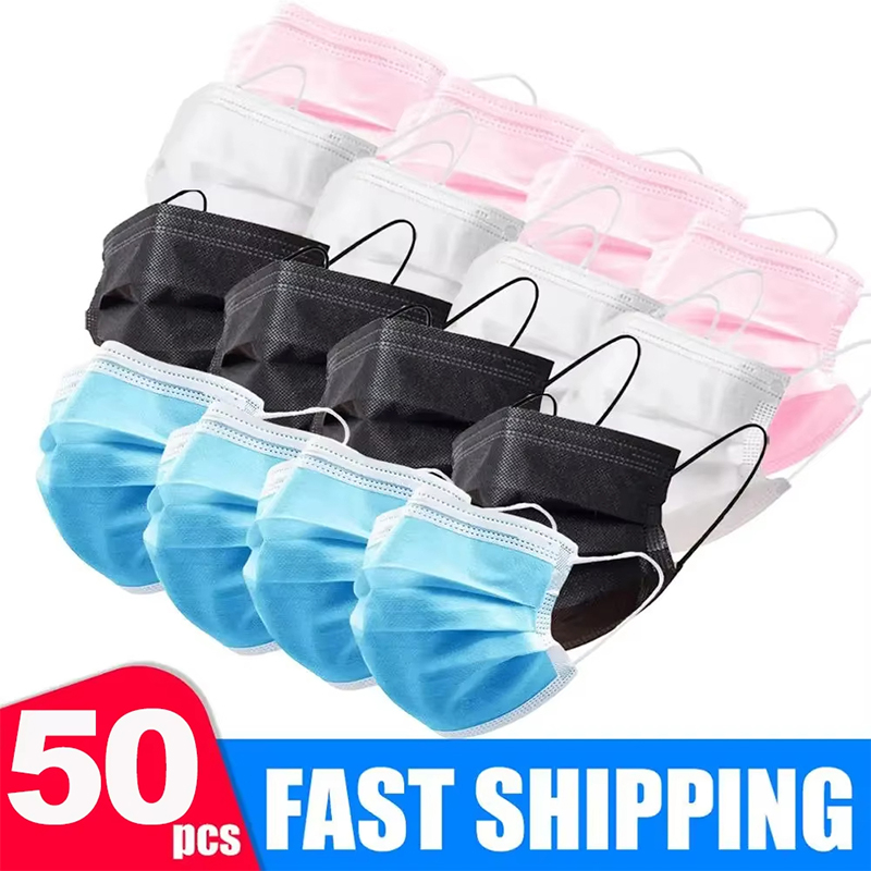 [H]50Pcs 3-layer Mask Face Mas - огляд і ціна Disposable Mask Blue
